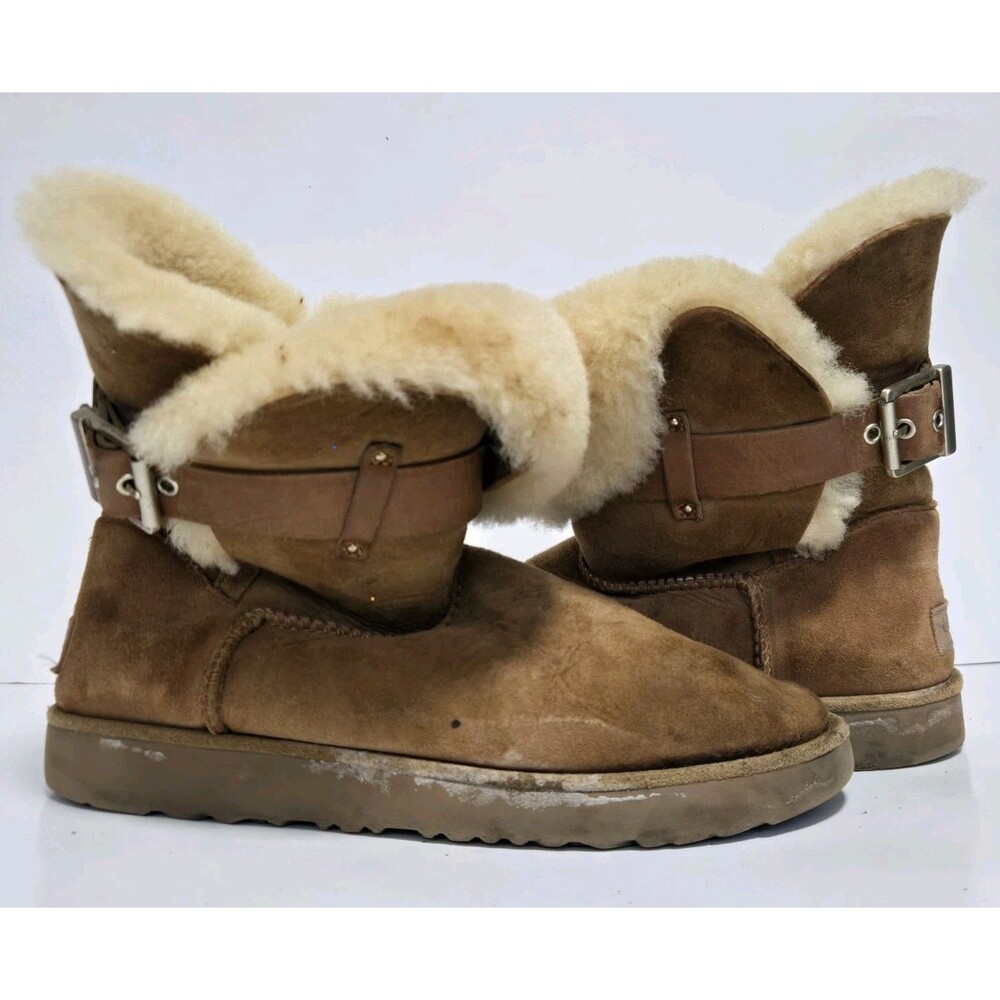 Ugg Boots Womens 8 Jaylyn Brown Winter Comfort Y2K Retro Belted